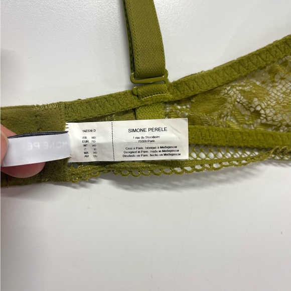 Simone Perele Vertige Green Half Cup Lace Bra Bustier Dainty Lingerie Sexy 34D - Picture 10 of 12